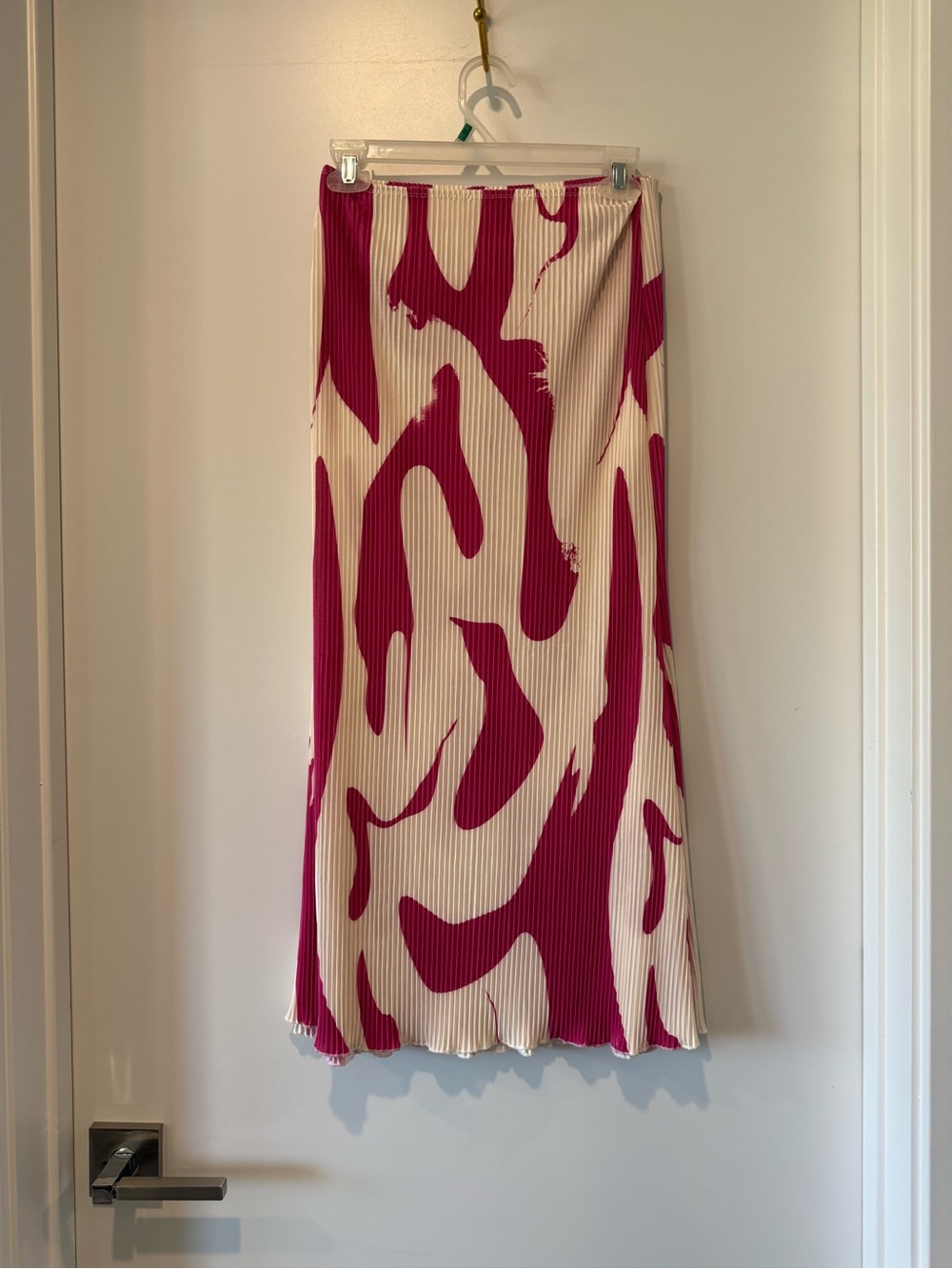 Pink and white maxi skirt